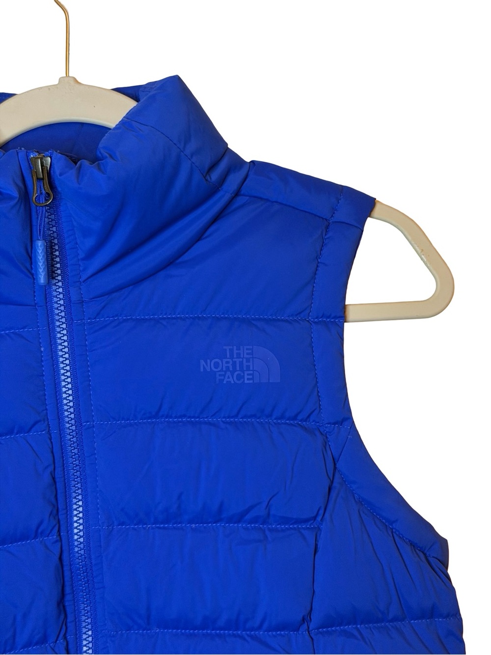 The North Face 700 Fill Down Vest Royal Blue Small Puffer Zip Outdoor Hiking - Picture 4 of 10